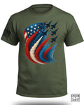 American Flag Fighter Jet T-Shirt
