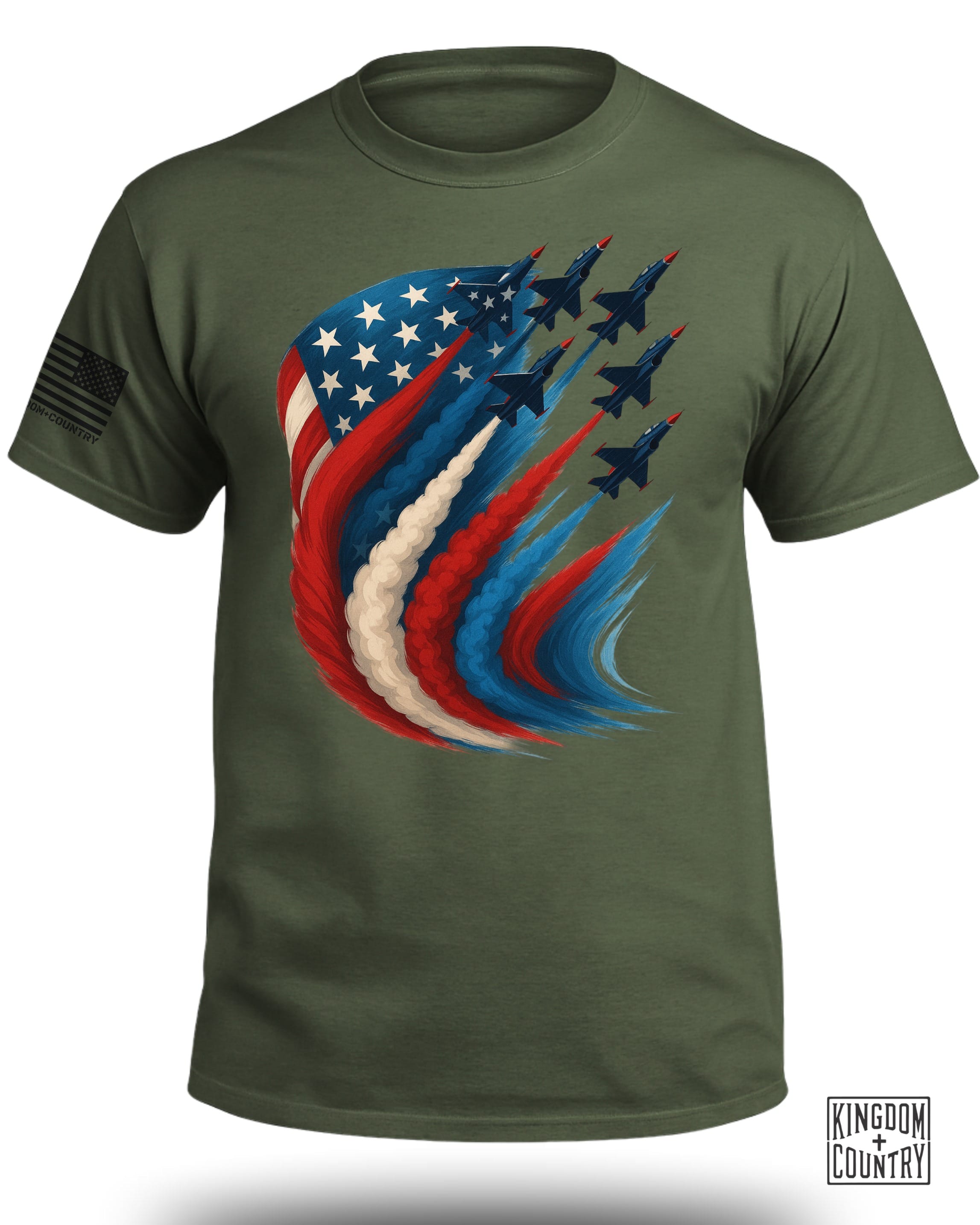 American Flag Fighter Jet T-Shirt
