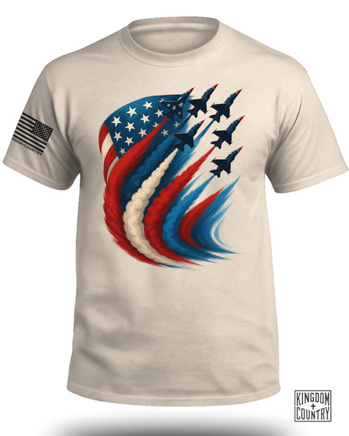 American Flag Fighter Jet T-Shirt