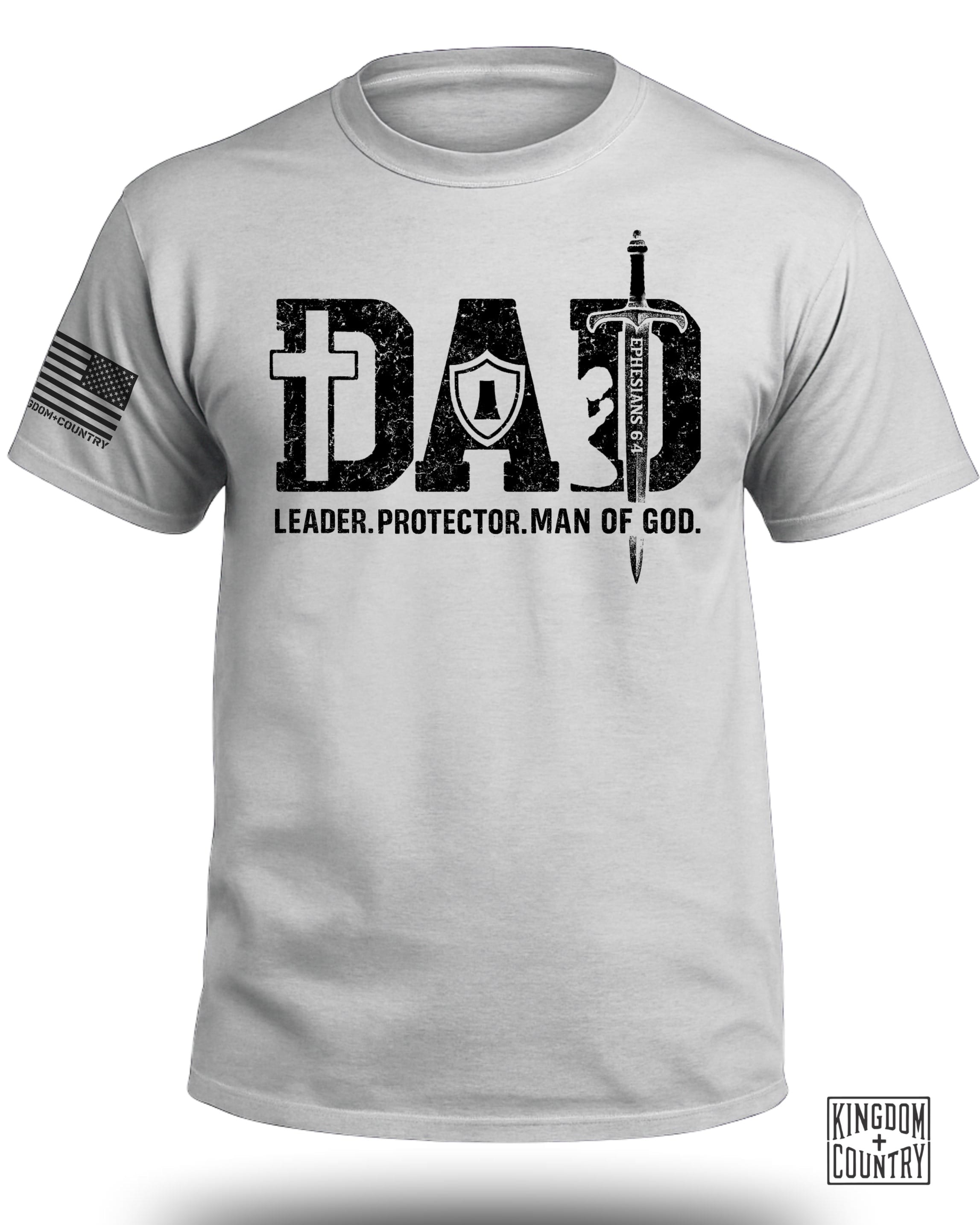Dad-Leader Protector Man Of God (Front) T-Shirt