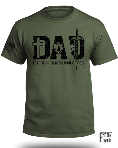 Dad-Leader Protector Man Of God (Front) T-Shirt