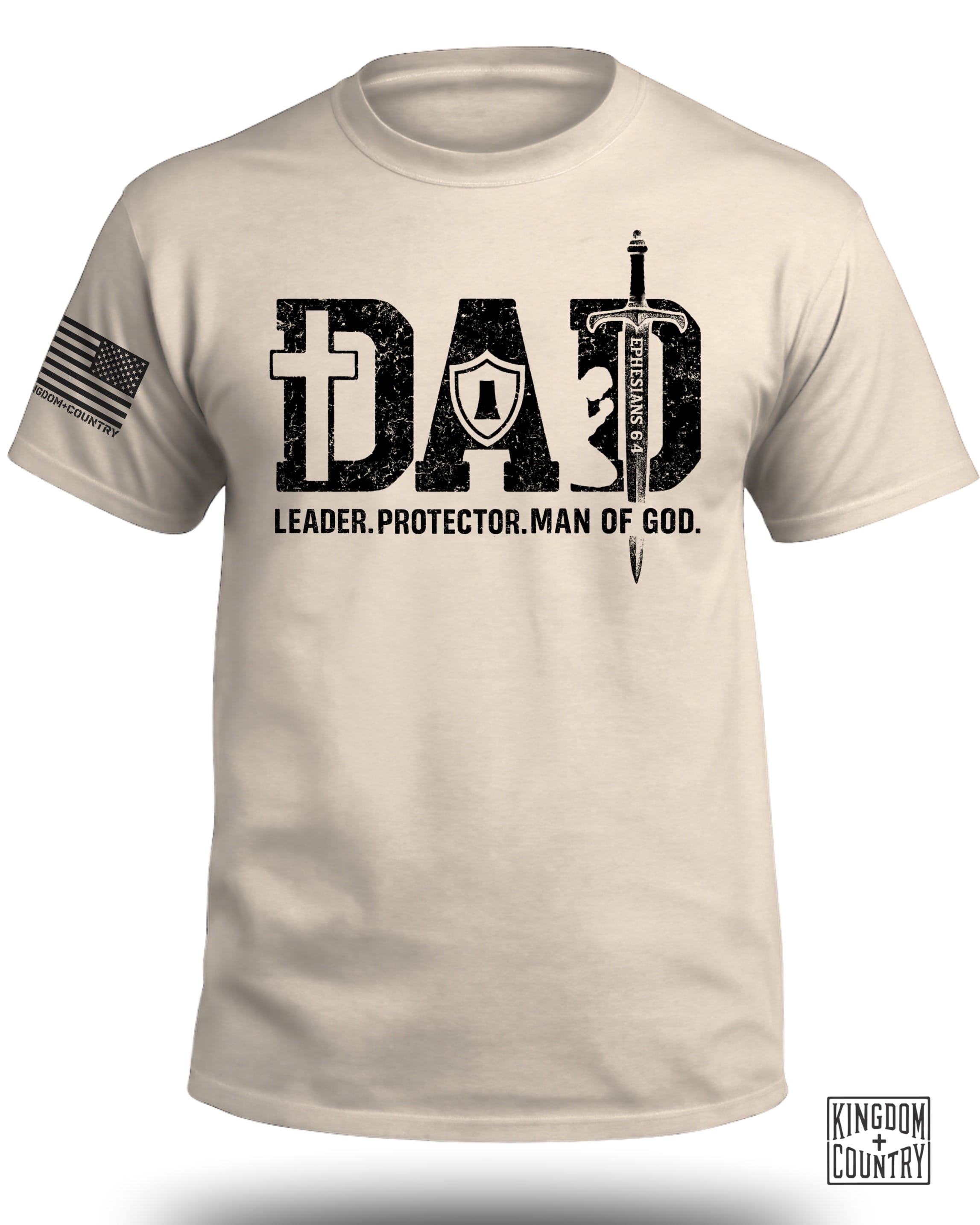 Dad-Leader Protector Man Of God (Front) T-Shirt