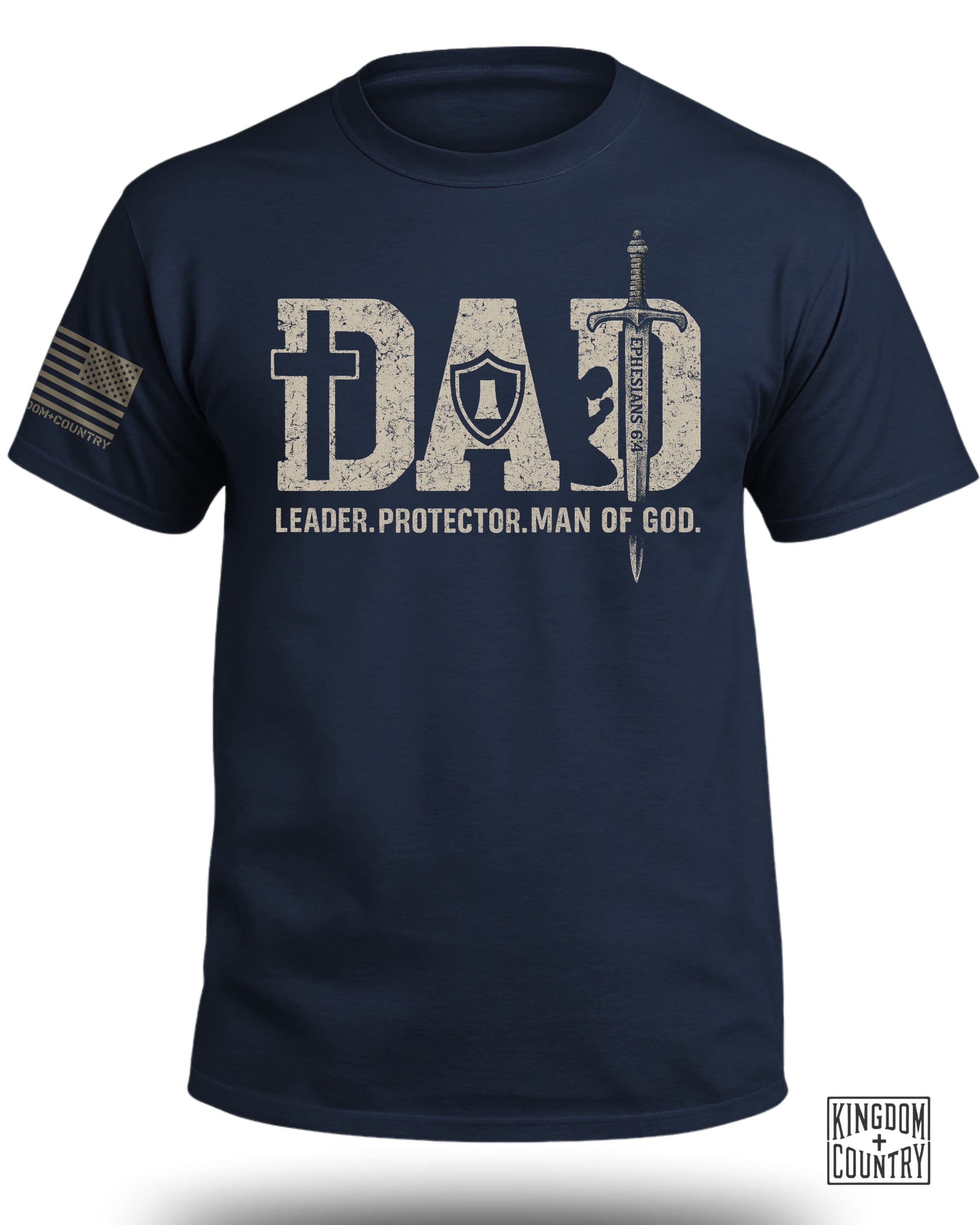 Dad-Leader Protector Man Of God (Front) T-Shirt