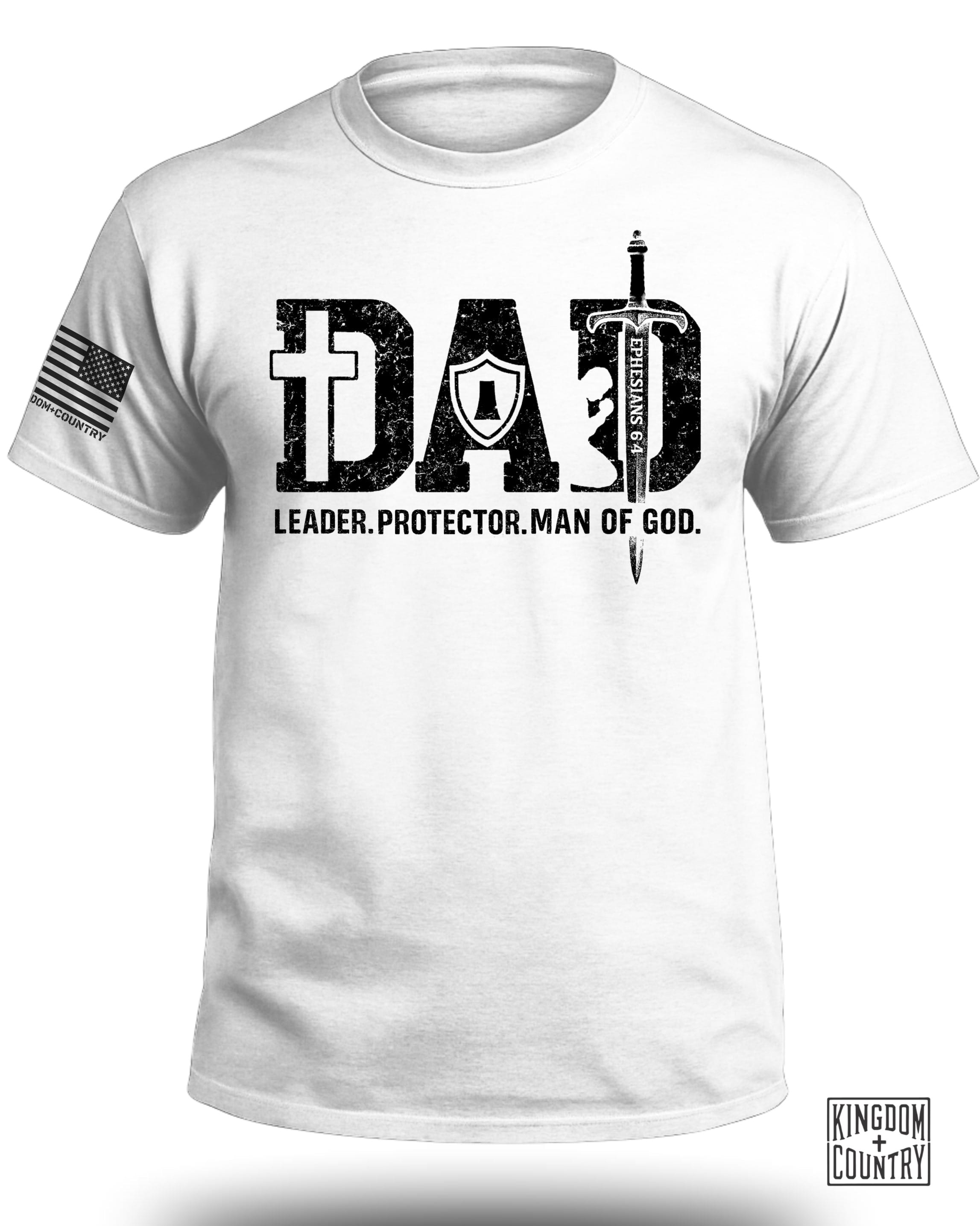 Dad-Leader Protector Man Of God (Front) T-Shirt