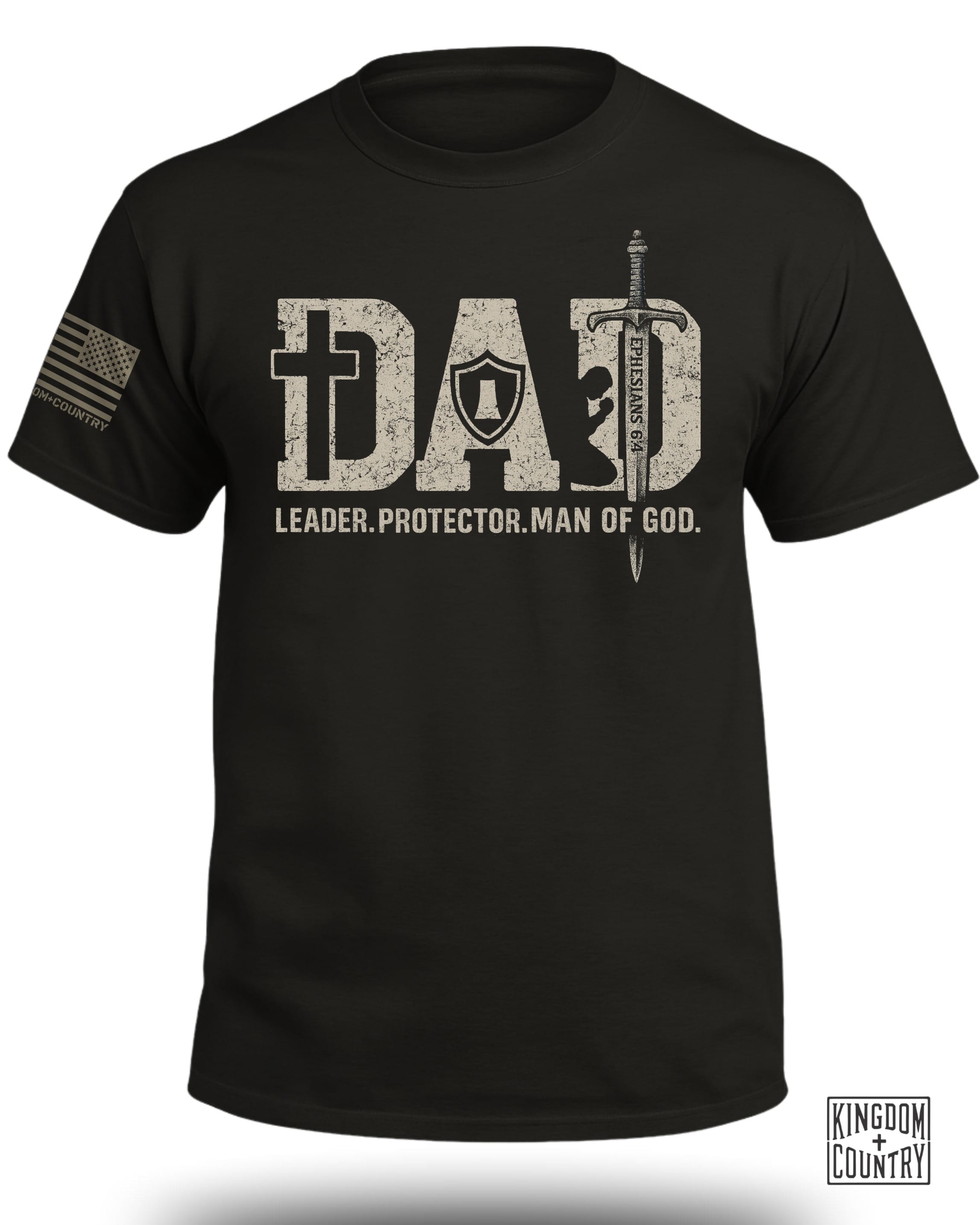 Dad-Leader Protector Man Of God (Front) T-Shirt
