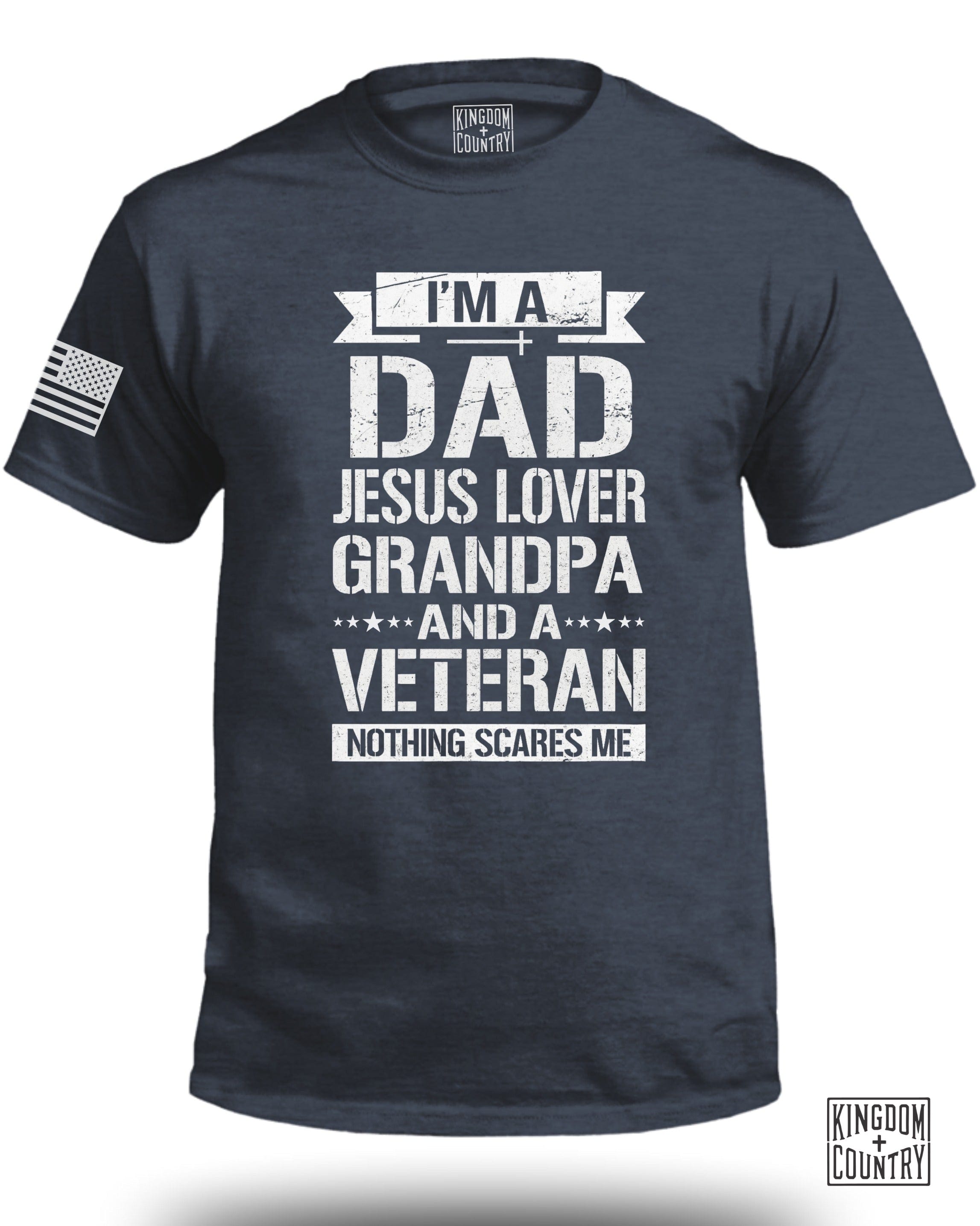 I am A Dad-Jesus Lover-Grandpa-Veteran T-Shirt