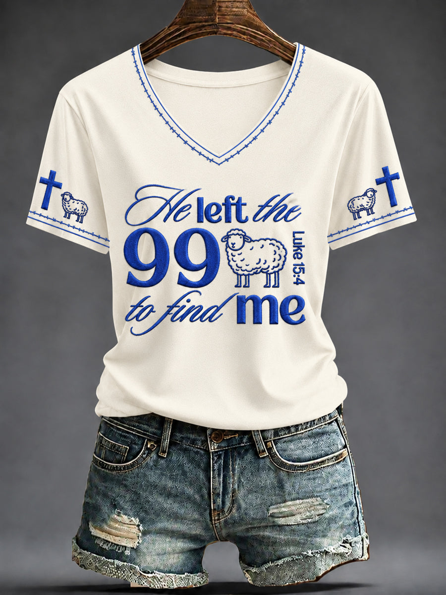 Women's Faith Printed V-neck T-shirt