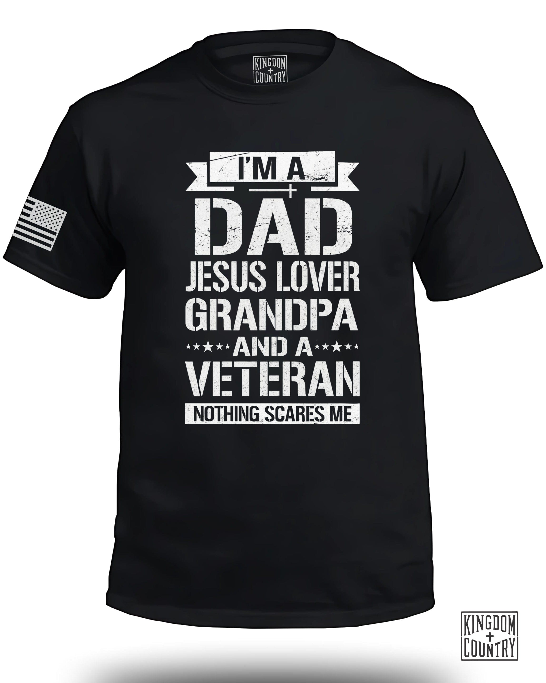 I am A Dad-Jesus Lover-Grandpa-Veteran T-Shirt