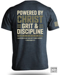 Powered By Christ, Grit & Discipline T-Shirt