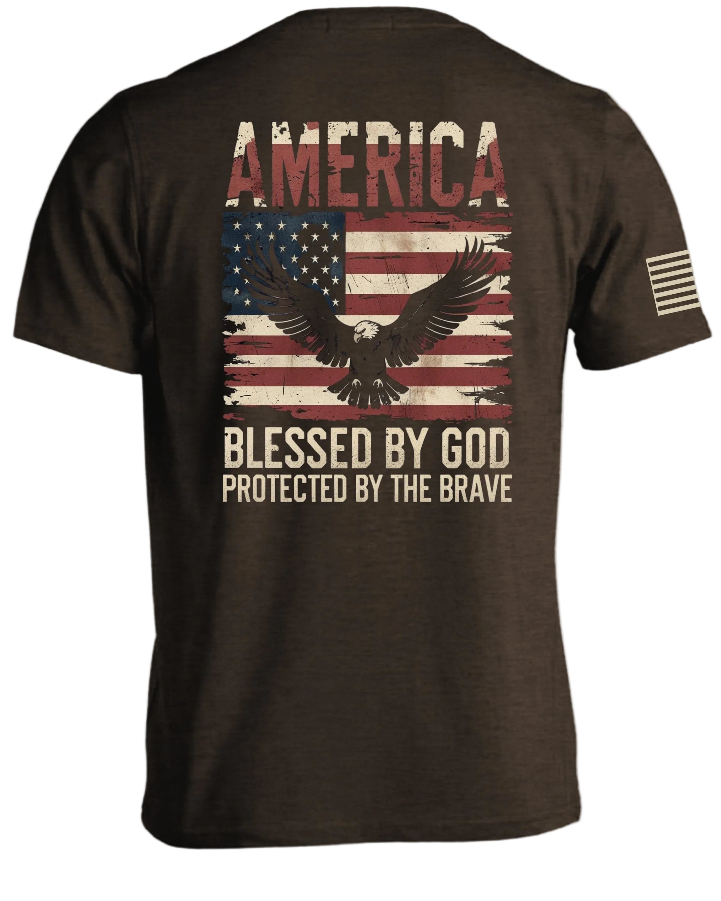 AMERICA Blessed By God Protected By Brave T-Shirt