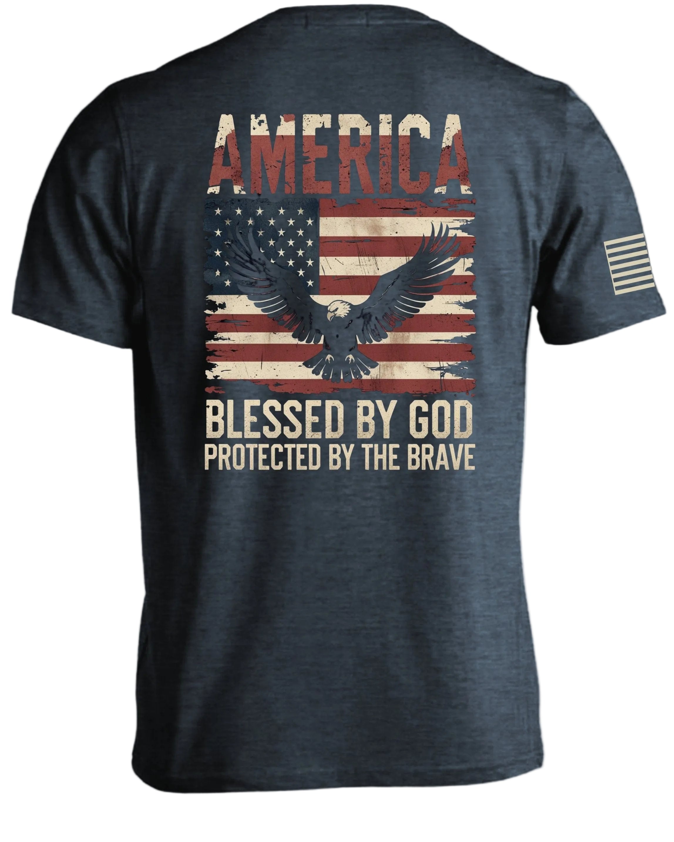 AMERICA Blessed By God Protected By Brave T-Shirt