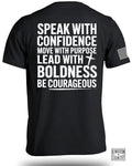 Confidence-Purpose-Boldness-Courage T-Shirt