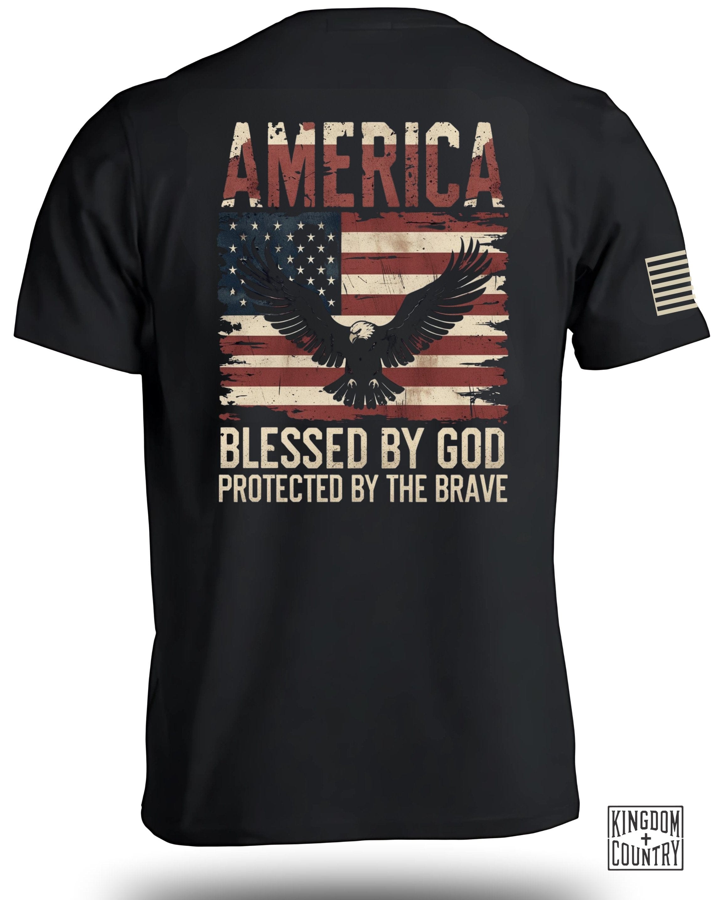 AMERICA Blessed By God Protected By Brave T-Shirt